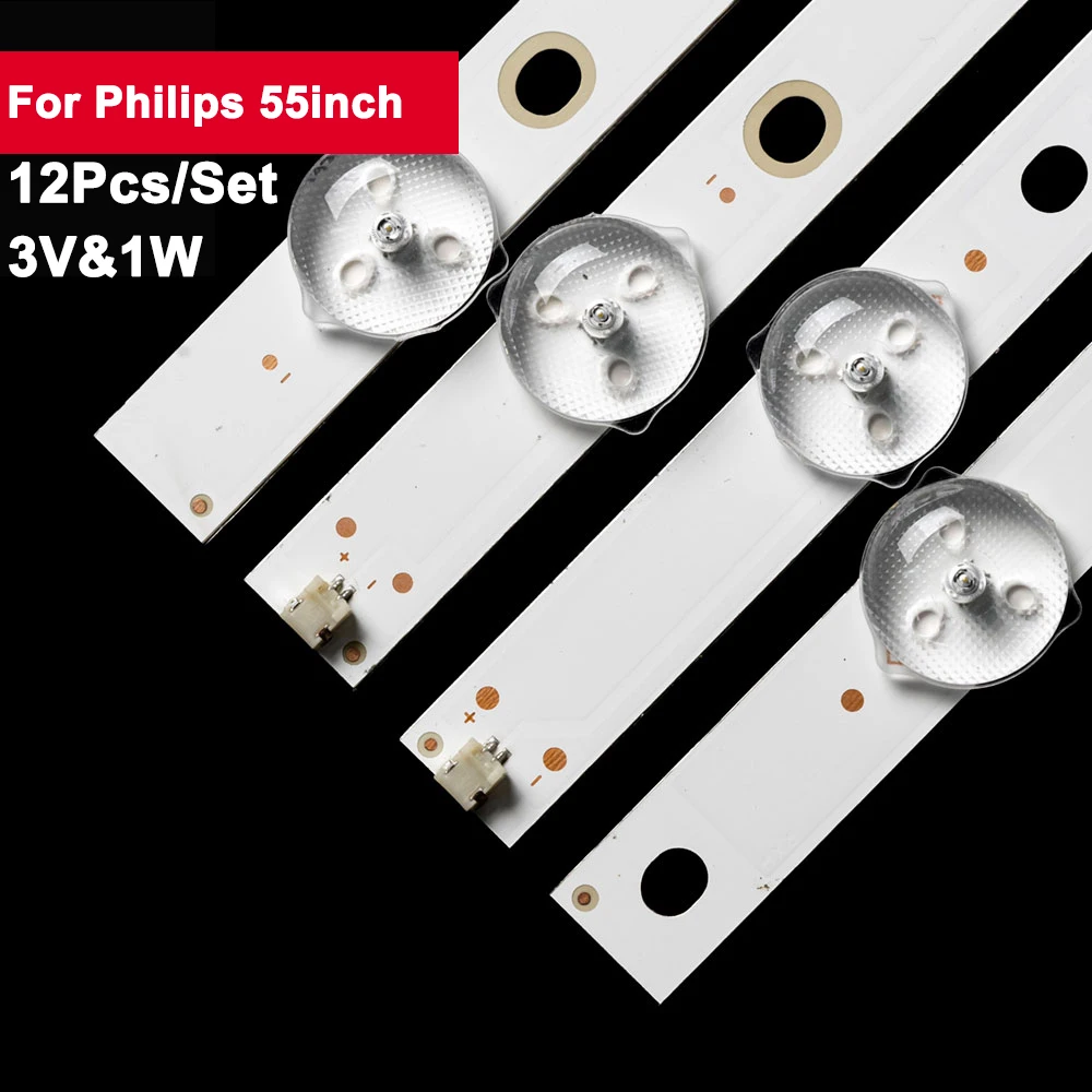 

12Pcs/set 585mm 55inch LED Backlight Strip for Philips 55inch 6led 3V K550WD70HE350A400 55PUF6051/T3,55PFF5055/T3 55BFF3656/T3