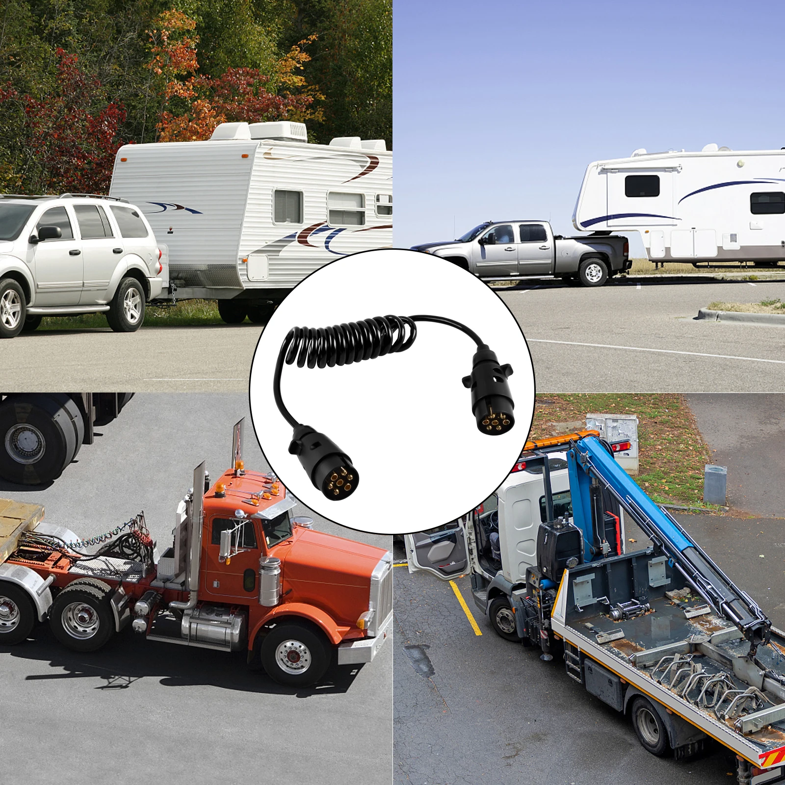 7 Pin Trailer Connector Electric Adapter Plug 2M Truck Extension Cable 12V Waterproof RV Plug Socket Adapter Caravan
