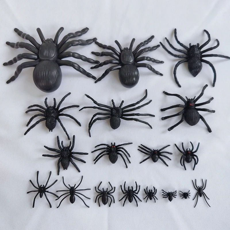 

10pcs Mini Artificial Spider Halloween Decorations Fake Spiders Scary Party Scene Decor Indoor Outdoor Props Children Prank Toys