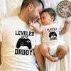 Baby Romper Pregnancy Announcement Gift Player 2 Enter Game Leveled Up To Dad T Shirts Daddy and Son Matching Family Funny Tee 1