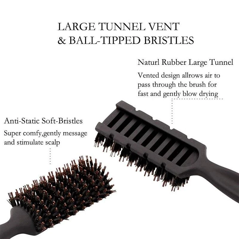 Hair Brush Anti Static Boar Bristles Comb Quick Dry Professional Salon