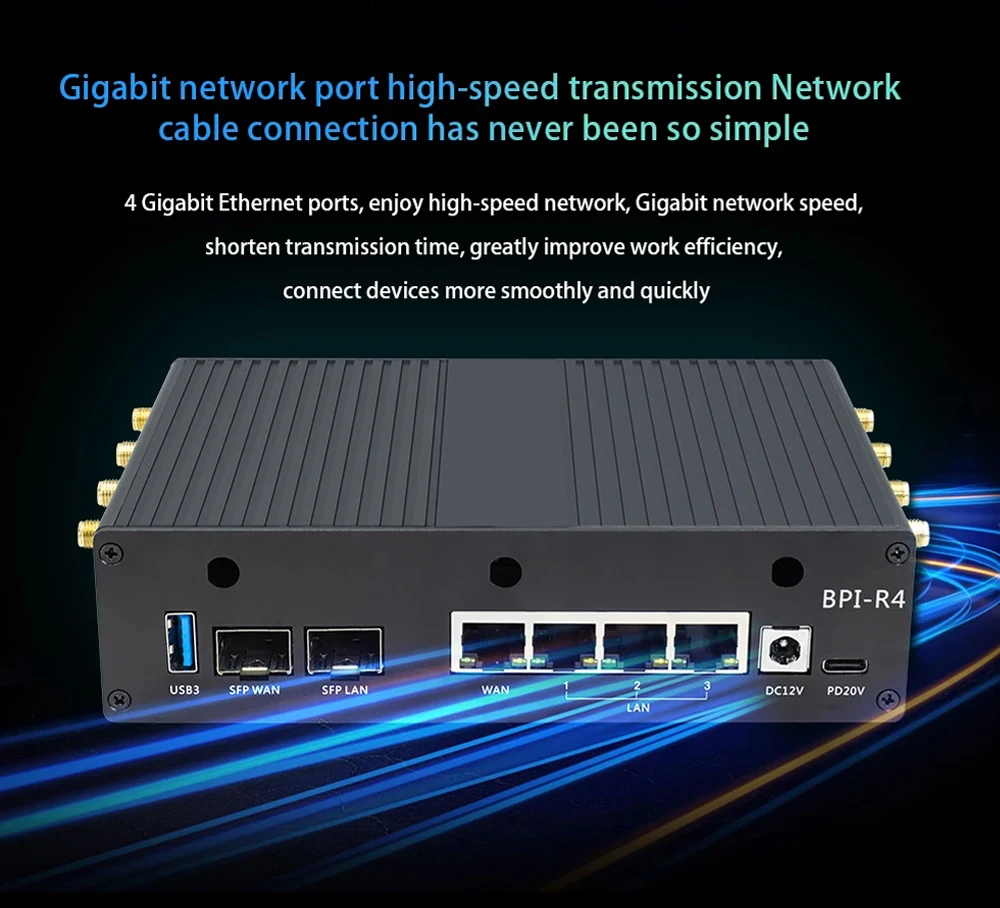 Banana Pi BPI-R4 WIFI 7 Router Kit MediaTek MT7988A (Filogic 880) SOC Openwrt Sm