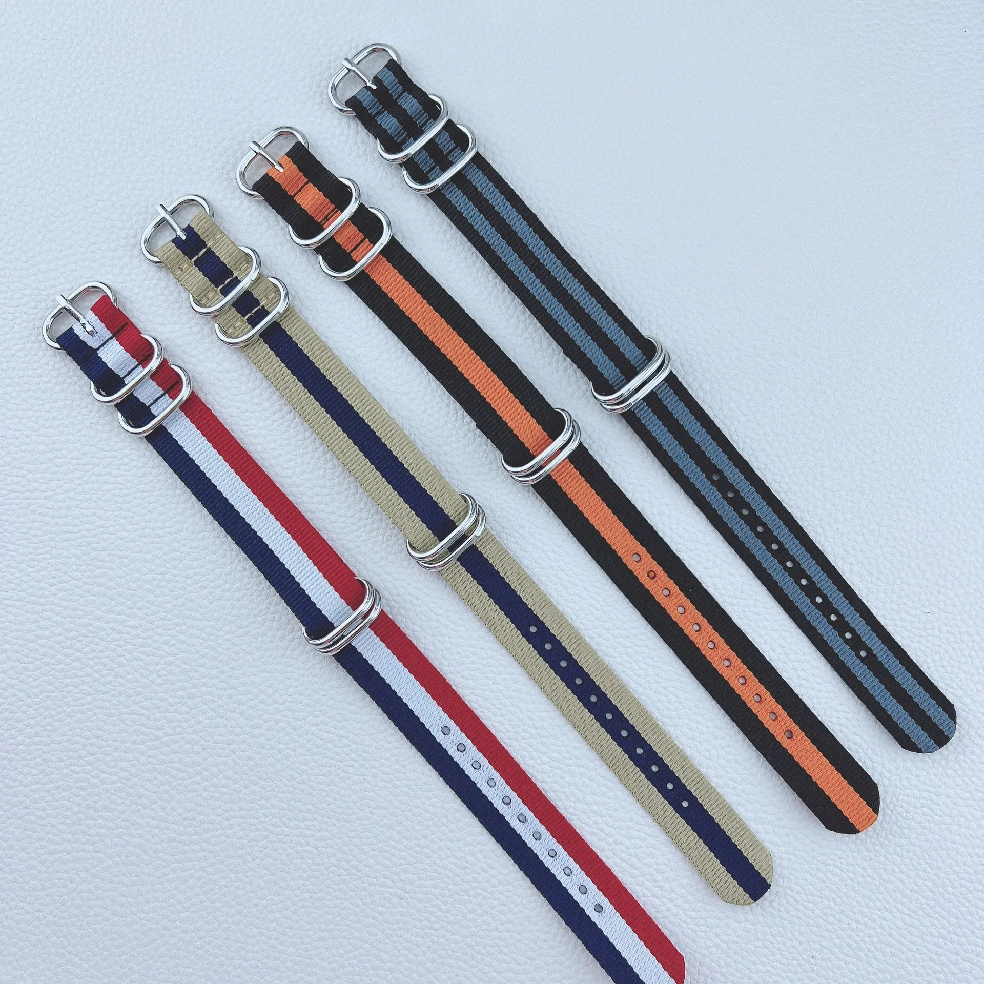 Durable Nylon Woven Watch Strap with Black Buckle - Military Fabric Bracelet Belt