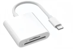 Universal USB - C SD and MicroSD Card Reader Adapter (White)