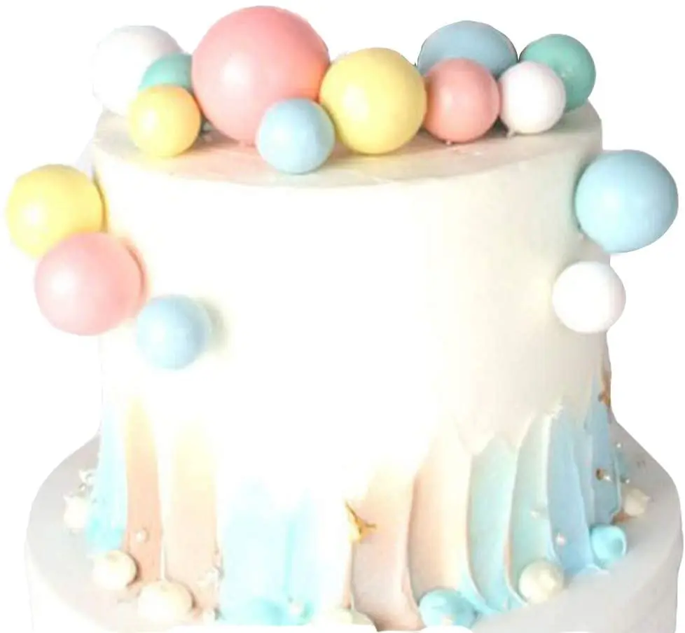 10pcs Colorful Ball Shaped Cake Topper Pearl Ball Cake Cupcake Toppers Ball Cake Picks Colorful Cake Decoration Party Supplies