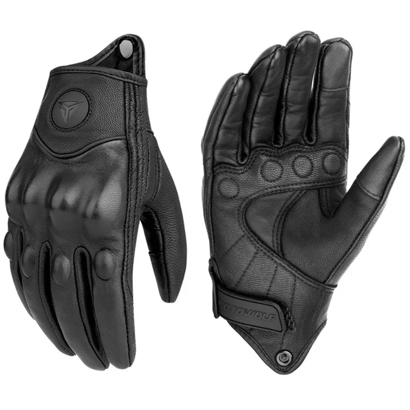 Unisex Leather Motorcycle Carbon Gloves for Cycling and Motorbike Adventures