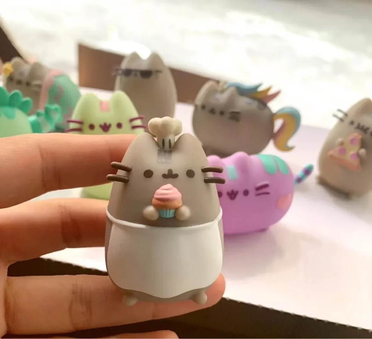 Cute pusheened the cat figure model toys doll ornament crafts miniature figurines miniature ornament anime figure toy cat toy ornaments cat figurine decoration sleeping cats doll cat figurines 1 pcs Houseware Decoration Crafts Birthday Gift For Kids