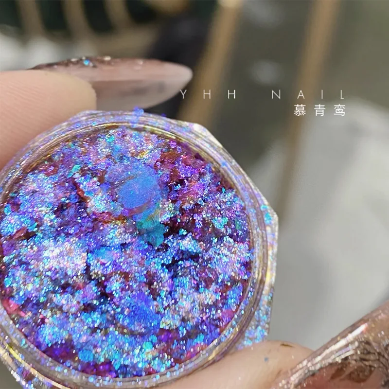 12 Colors chameleon glitter flakes for manicure