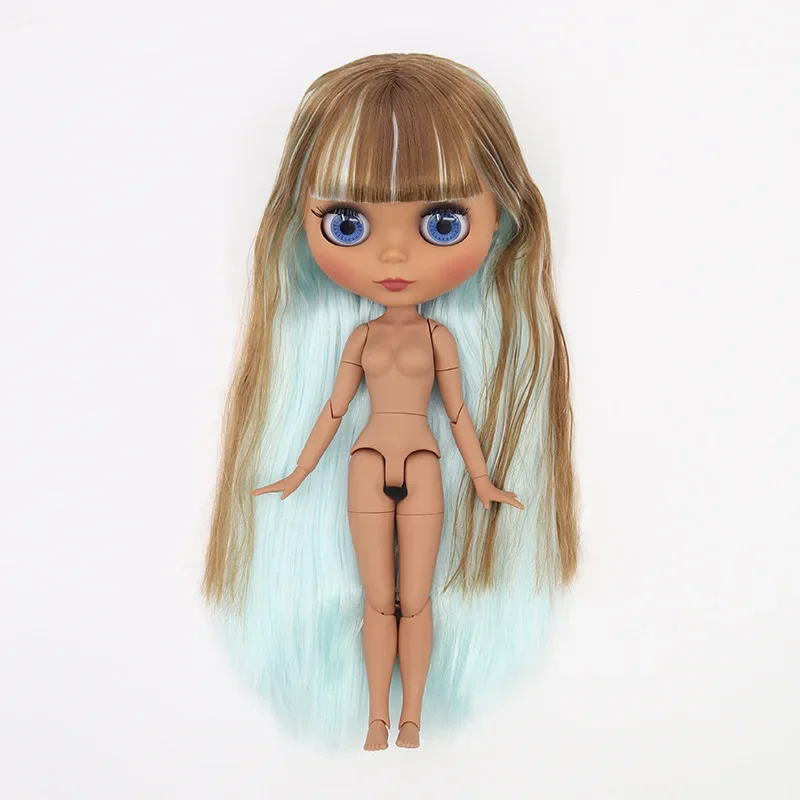 DBS-Boneca Matte Frosted Blyth com corpo de 19 articulações, rosto bronzeado, pele escura, moda DIY, boneca à fantasia, presentes para meninas, 30cm, 1:6