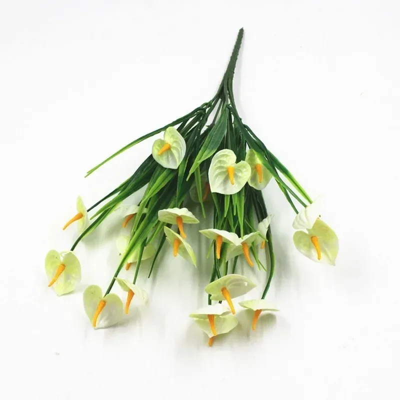 7 Forks Anthurium Artificial Plant Green Plant  Pot Home Decoration Garden Artificial Grass Fake Plants Artificial Flowers