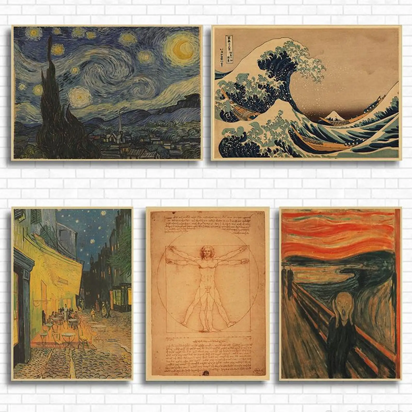 Leonardo Da Vinci & Vincent van Gogh Aesthetic Canvas Poster Wall Art