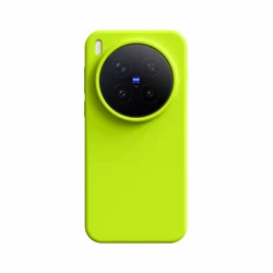 Premium Liquid Silicone Shockproof Soft Phone Case - Fashion Minimalist Skin - Friendly Protective Back Cover for Vivo X300 (Neon Green)