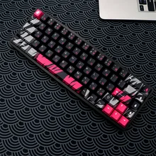  PBT Japanese Camouflage Keycaps Cherry Profile Dye Sublimation Mechanical Keyboard Keycap For MX Switch ISO Enter Logitech G610 