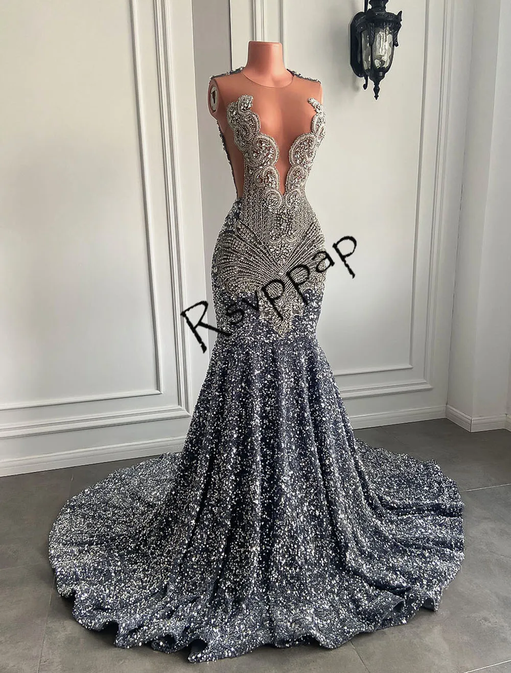 https://ae01.alicdn.com/kf/S1ad15102336e439c8cfdae021fc1c027P/Exquisite-Handmade-Beads-Silver-Mermaid-Black-Girl-Birthday-Party-Gowns-Sparkly-Sequined-Lace-Rhinestone-Long-Prom.jpg