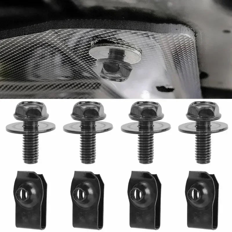 Car Body Bolts & U-nut Clips Car Engine Cover Undertray Splash Shield Guard Bumper Fender Liner Retainer Push Rivet Screws Clips