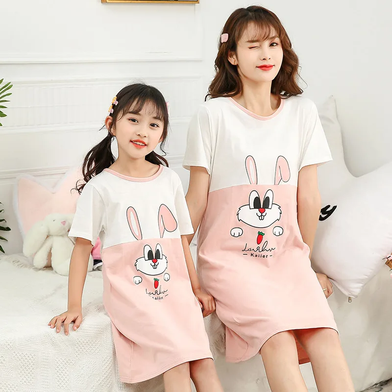 

Summer Children Baby Cotton Cartoon Pajamas Girls Sleep Dress
