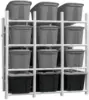 Bin Warehouse Rack - 12 Totes Ideal Storage for Garages Basements Storage Rooms Dormitories Walk-in Closets and More 1