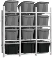 Bin Warehouse Rack - 12 Totes Ideal Storage for Garages Basements Storage Rooms Dormitories Walk-in Closets and More 1