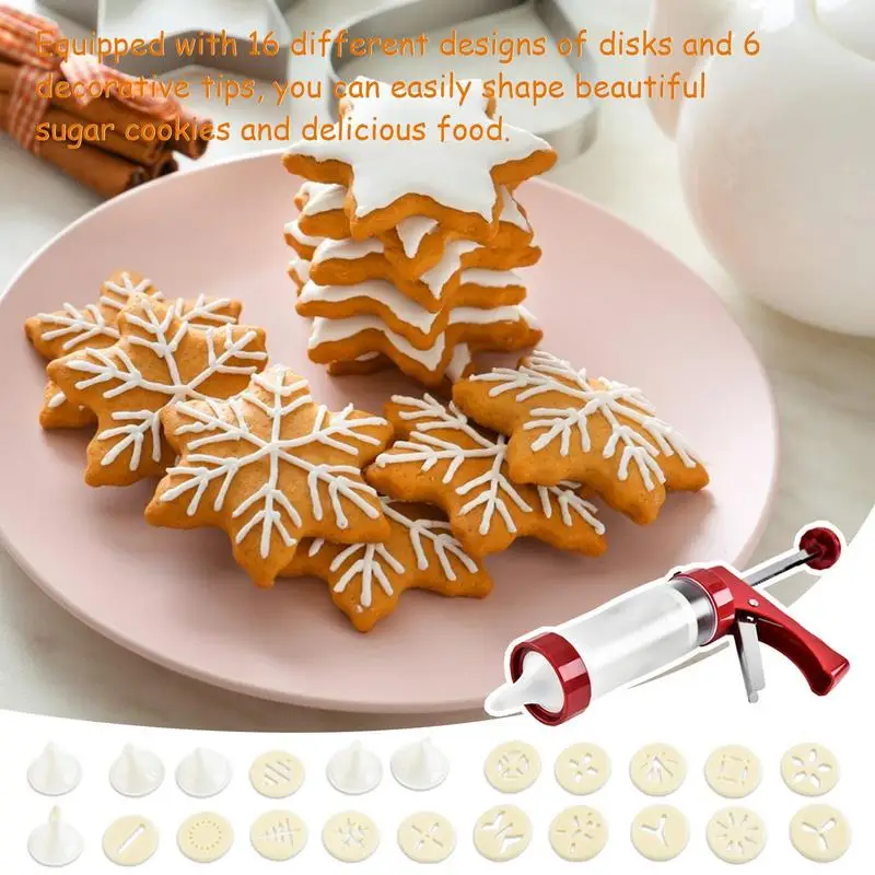 

Cookie Press Set Biscuit Baking Press Maker Kit Cake Decorator Ergonomic Design Cookie Making Tool For Home Use Tea Parties