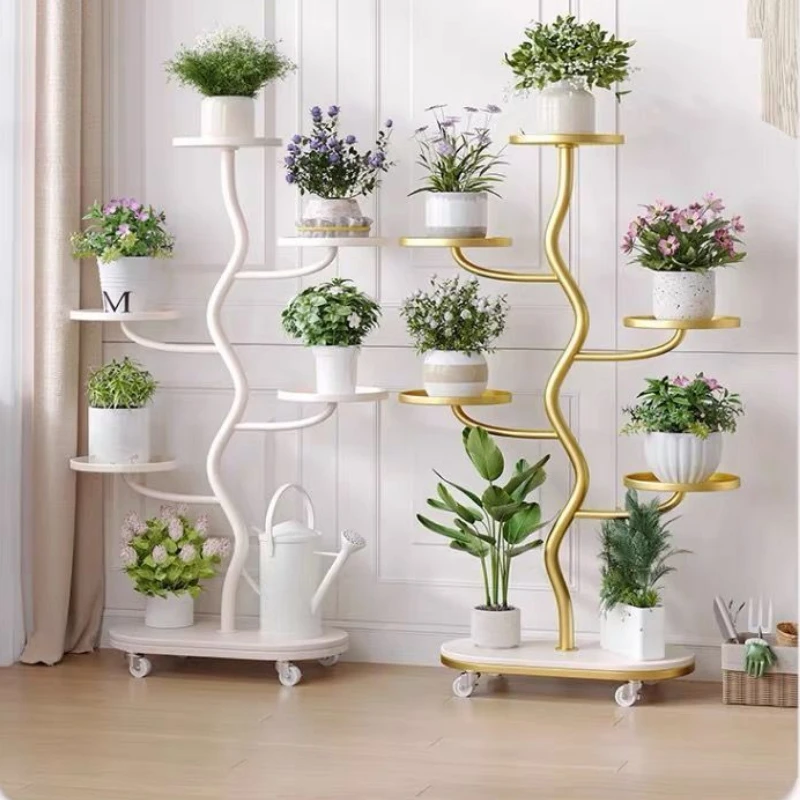 Metal Plant Shelf Ladder Display Stand for Indoor Decor Tiered Flower Rack for Living Room Decoration Versatile Storage