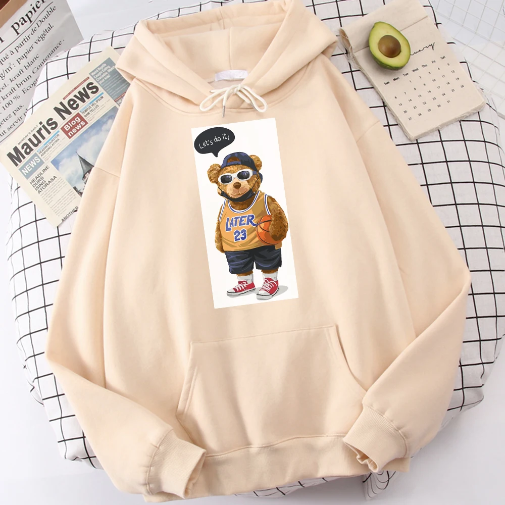

Teddy Bears Who Love Playing Basketball Hoodies Male Novelty Fleece Sweatshirt Harajuku Fashiontop Sport Spiritual Hoodie Men