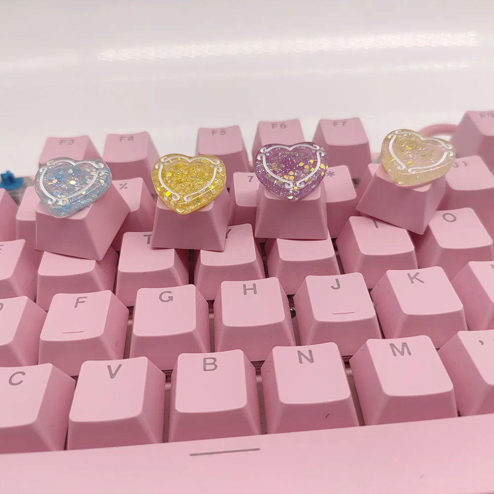 Teclas para juego de teclado mecánico retroiluminado para niña, regalo  lindo, tecla ESC transparente, dibujos animados, personalidad, Cherry MX  Axis - AliExpress