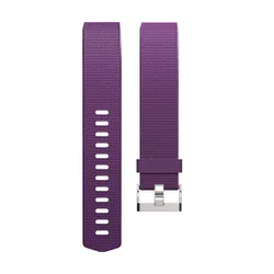 Large Soft TPU Strap for Fitbit Charge 2 - Comfortable Replacement Wristband Bracelet (PURPLE)