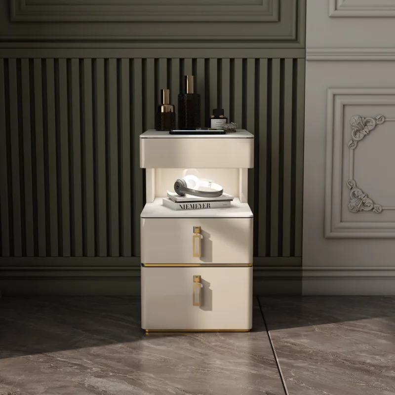 

Luxury Cabinets Nightstands Bedroom Mobile Space Saving Smart Nightstands Designer Mesita De Noche Mid Century Modern Furniture