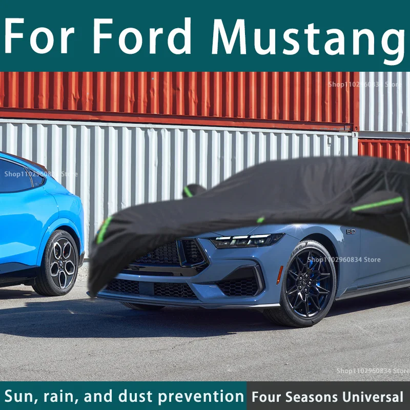 

For Ford Mstang 210T Full Car Covers Outdoor Uv Sun Protection Dust Rain Snow Protective Anti-hail Car Cover Auto Black Cover