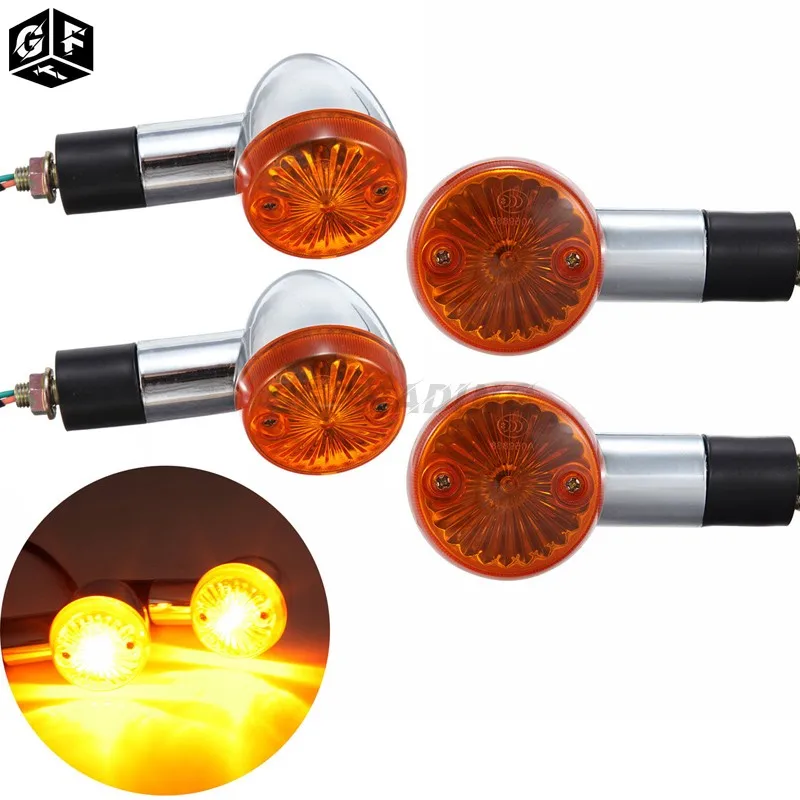 4 Pz Universale 10Mm Mototcycle Ambra Indicatori Di Direzione Bullet Lights Indicatori Della Lampada Blinker Chopper Custom Sport Bike Per Honda
