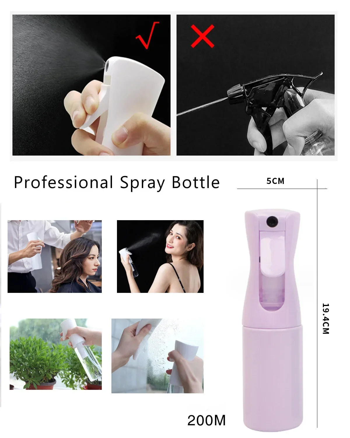 Hair Styling Tool 12Pcs/set Spray Bottle Silicone Hair Wash Brush Eyebrow Brush Mouse Tail Comb Duck Mouth Clip Hair Ring Salon Special Tool Set