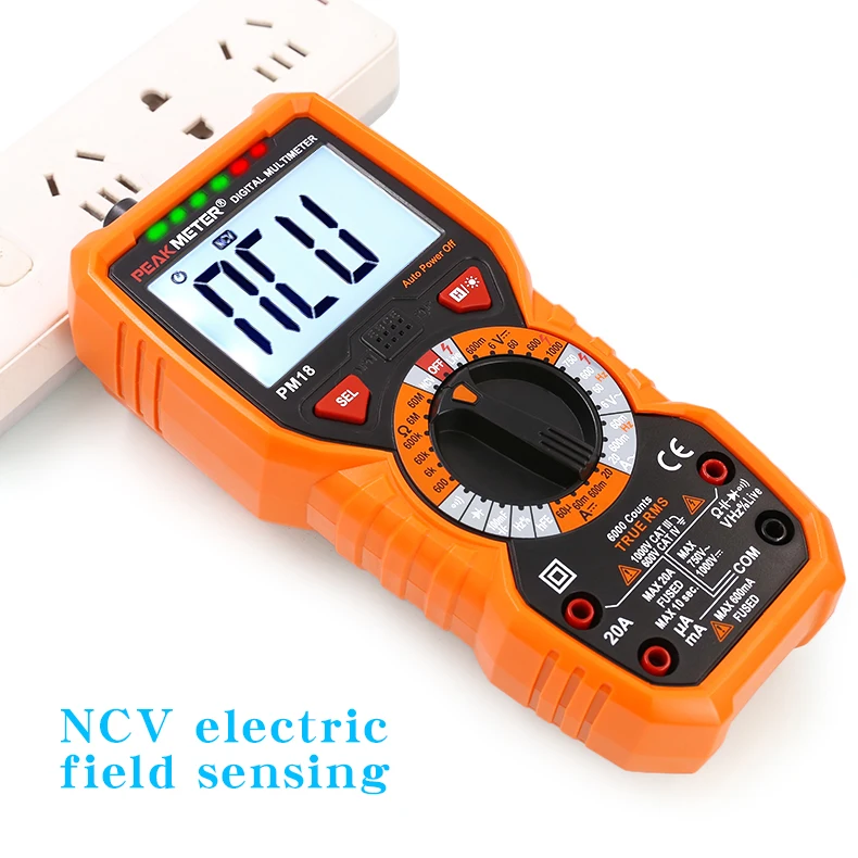 PEAKMETER PM18C Overload Protection Multimeter High Precision Digital Display Multimeter for Electricians and Household Voltage