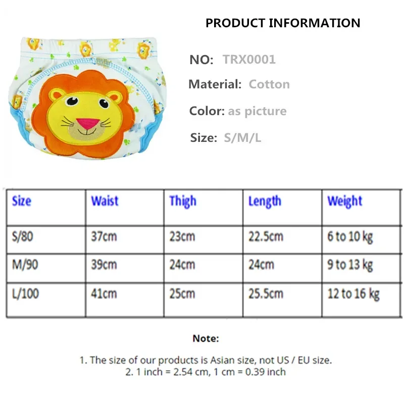 Baby Training Pants 5Pcs Baby Training Pants Children Study Underwear/Infant Learning Panties/Newborn Cartoon Diapers/5-15KG
