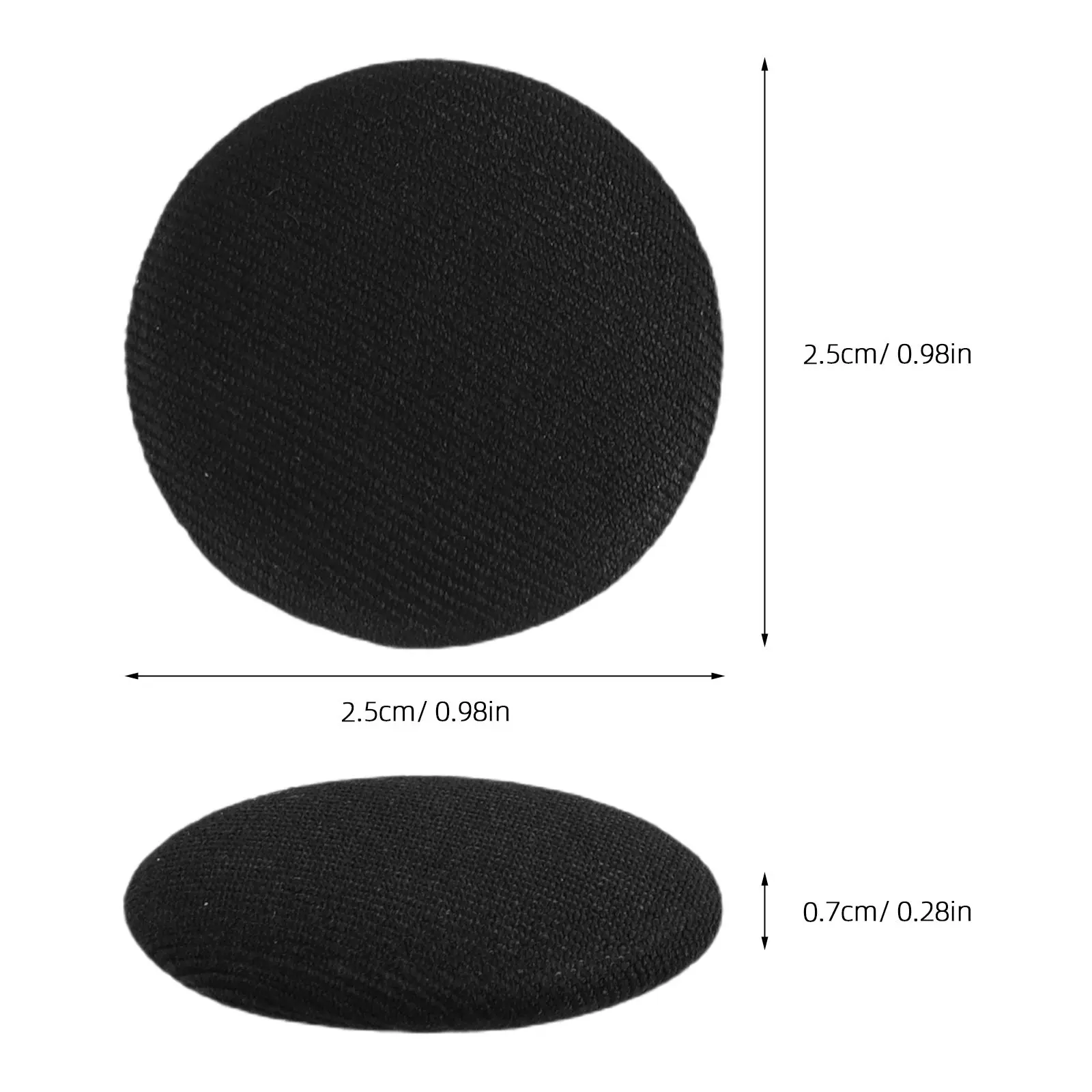 30개 블랙 새틴 버튼 코트 의류 수선용 커버형 라운드 코튼 버튼 (코트, 드레스, 정장용)