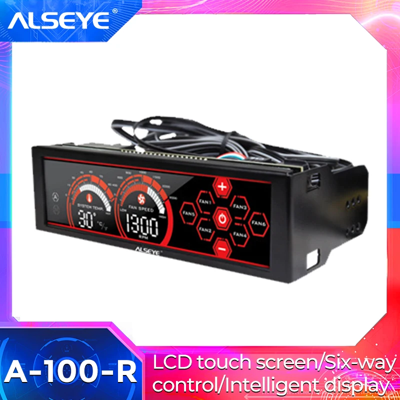 Alseye A100l(r) Fan Controller For Pc Fan Speed Adjust 6 Channels