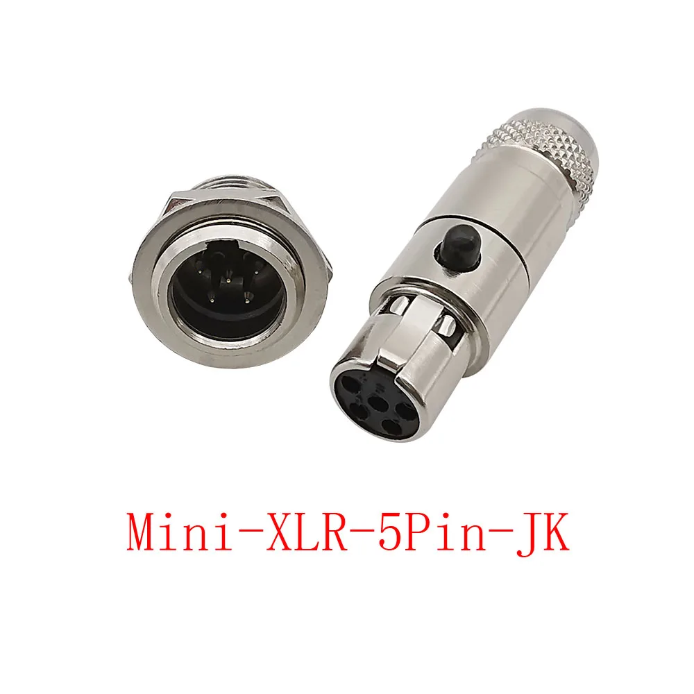2Pcs 3/4/5/6 Pin Mini XLR Männlichen Chassis Panel Mount Stecker Kleine XLR Buchse audio Mikrofon Stecker für Kabel Löten – Detail 7
