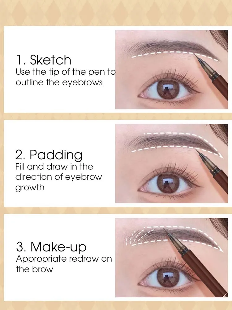 Clear Rooted Water Eyebrow Pen with Natural, Waterproof, Non fading, and Very Fine Liquid Eyebrow Pen 6