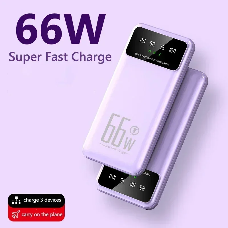 

2023New Power Bank 30000mAh 66W Dual Port Super Fast Charging Portable EXternal Battery Charger For iPhone Huawei Samsung