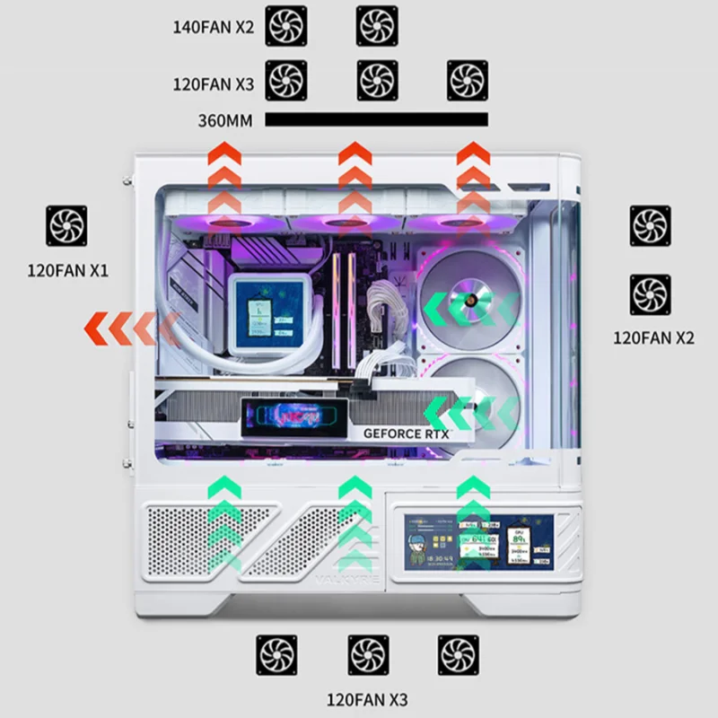 M-ATX Gaming PC Case Desktop 270&deg; Sea View Room Computer Case Without A-pillar Double-Sided Transparent PC Gamer Cabinet