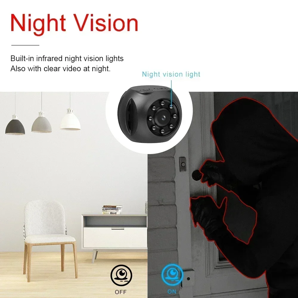 PEGATAH Mini 1080P Wifi Camera Remote Monitor Night Vision Video Recorder Wireless Micro Webcam Smart Home Security Camcorders