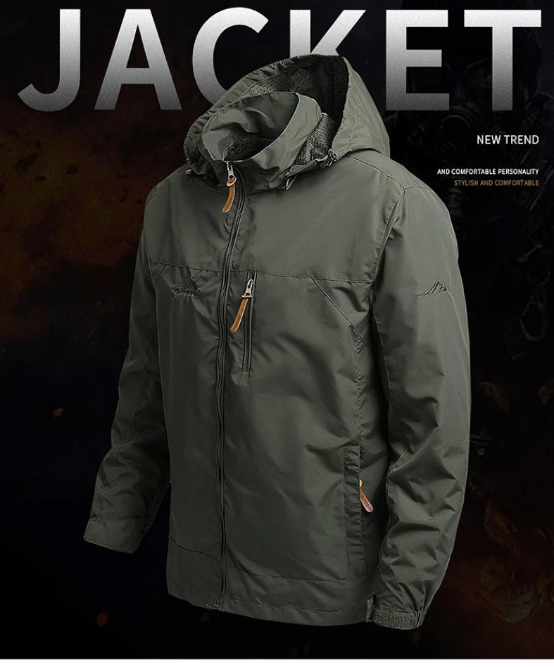 2023 Spring New Men Windbreaker Military Field Jackets Outerwear Mens Tactical Waterproof Coat Hoodie Male Clothes Size M-5XL