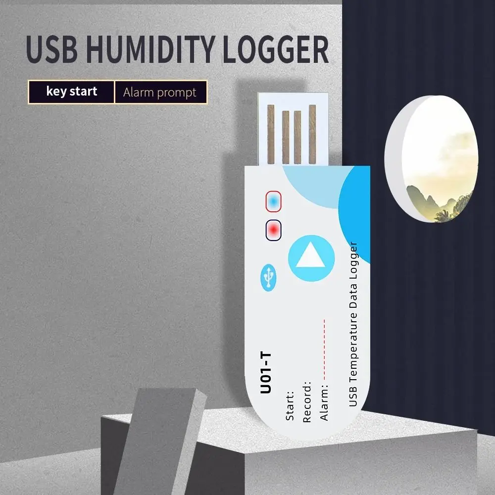 

USB-регистратор с приложением для измерения температуры, Новый USB-регистратор, одноразовый Регистратор температуры с детектором яркости IP67