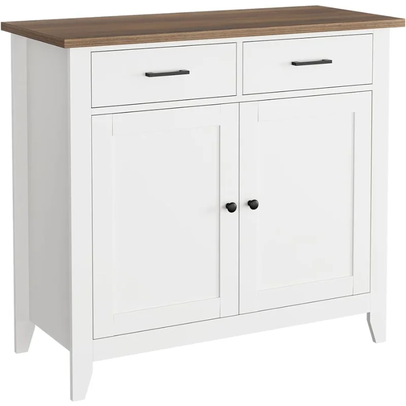 

HORSTORS Kitchen Storage Cabinet with Drawers and Doors, Floor Sideboard and Buffet Server Cabinet, Entryway Console