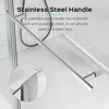 43 in. W * 58 in. H Frameless Folding Shower Doors for Bathtub, 1/4" (6mm) Thick SGCC Tempered Glass Door, Bathroom Pivot Tub 4