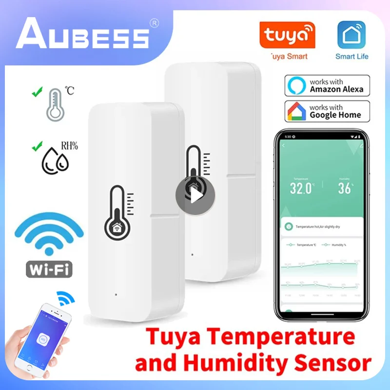 

Tuya WiFi Temperature And Humidity Sensor Smart Home Life Remote Monitor For Smart Home Works With Alexa Google Assistant