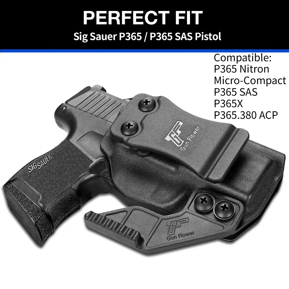 Sig Sauer P365/P365 SAS/P365 マイクロ IWB Kydex ホルスターと