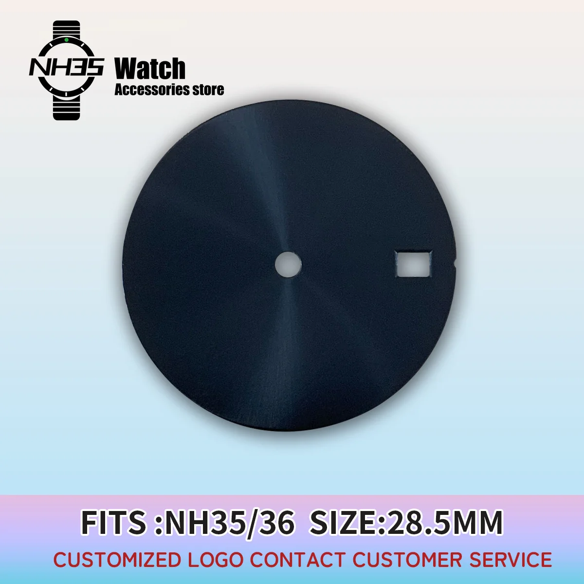 NH35 Watch Sterile Dial For NH35 NH36 NH38 Sunburst Black Blue Silver Dial With Date Window NO Accesories Black