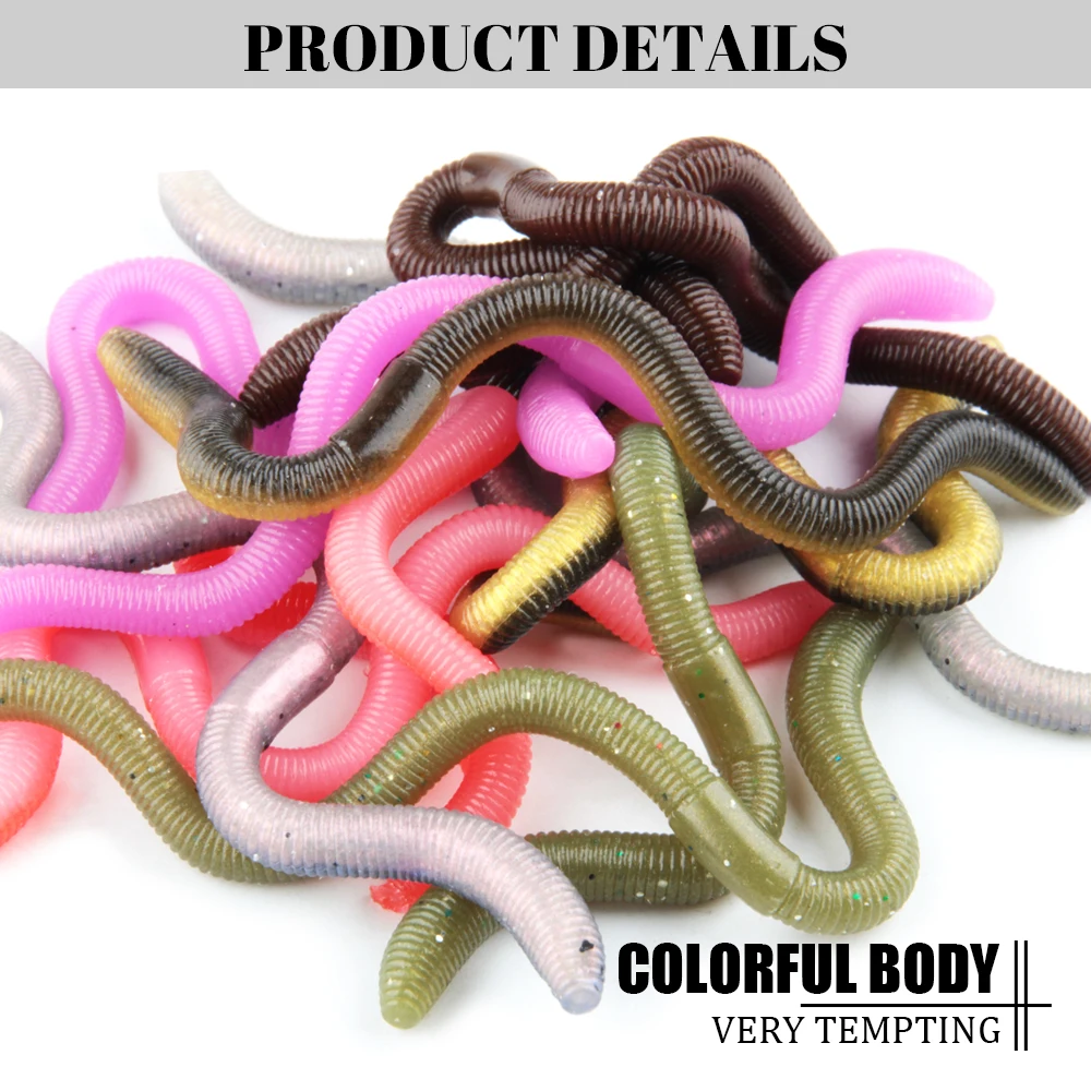 Spinpoler Lifelike Bent Artificial Bait Fake Earthworm Drop Shot Finesse  Worms Soft Plastic Fishing Lure Bass Trout Pesca 10pcs