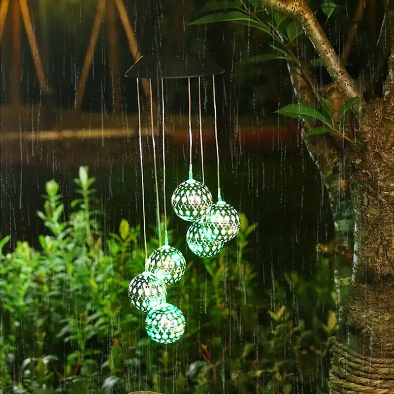Outdoor Solar Wind Chimes Light Colorful Hanging Light For Home yardPatio Grass and Terrace Decoration