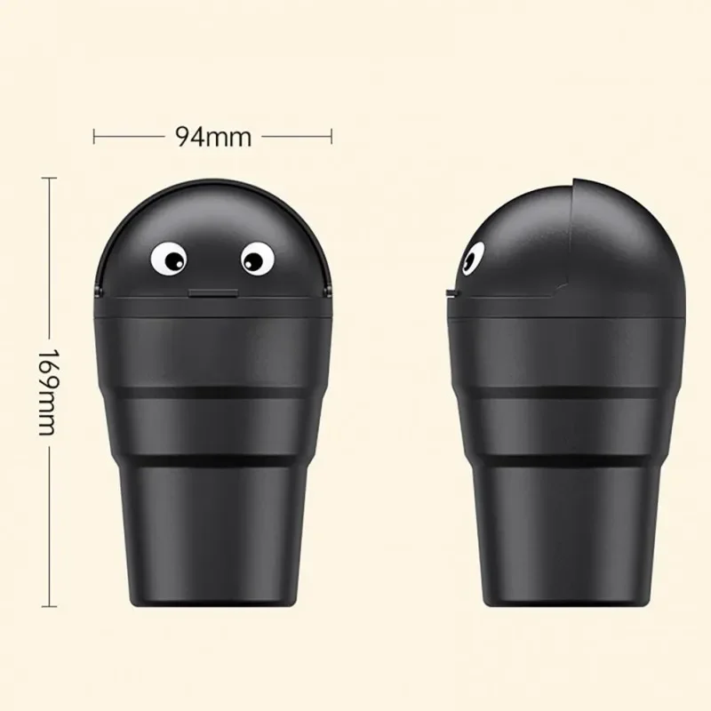 Universal Car Trash Can Auto Organizer Storage Box with Swing Lid Cute Mini Automotive Leakproof Vehicle Trash Bin for Car